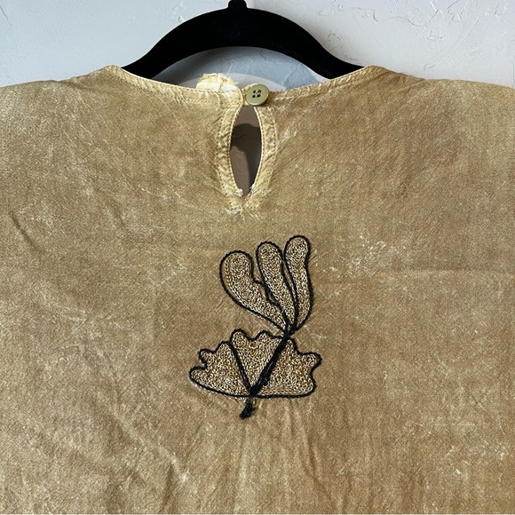 Fairy bohemian boho embroidered eccentric hippy maxi shirt set nature Lagenlook - Picture 15 of 16